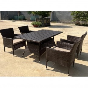 Комплект мебели из иск. ротанга AM-196B/T196 Brown 4Pcs (4+1) в Когалыме - kogalym.ok-mebel.com | фото 3