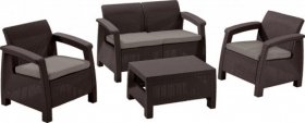 Комплект мебели Корфу сет (Corfu set) коричневый - серо-бежевый * в Когалыме - kogalym.ok-mebel.com | фото