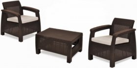 Комплект мебели Корфу Уикенд (Corfu Weekend) коричневый - серо-бежевый * в Когалыме - kogalym.ok-mebel.com | фото