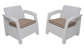 Комплект на балкон Yalta Premium Balcony Set (Ялта) белый (+подушки под спину) в Когалыме - kogalym.ok-mebel.com | фото 4