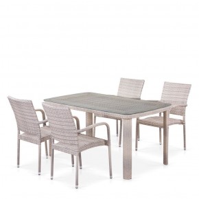 Комплект плетеной мебели T256C/Y376C-W85 Latte (4+1) + подушки на стульях в Когалыме - kogalym.ok-mebel.com | фото