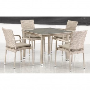 Комплект плетеной мебели T256C/Y376C-W85 Latte (4+1) + подушки на стульях в Когалыме - kogalym.ok-mebel.com | фото 3