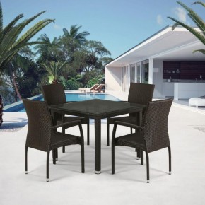 Комплект плетеной мебели T257A/YC379A-W53 Brown (4+1) + подушки на стульях в Когалыме - kogalym.ok-mebel.com | фото