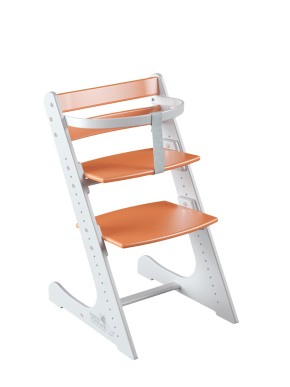 Комплект растущий стул и жесткий ограничитель Конёк Горбунёк Комфорт  (Бело-оранжевый) в Когалыме - kogalym.ok-mebel.com | фото