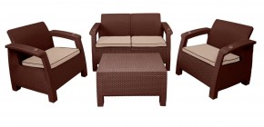 Комплект уличной мебели Yalta Premium Terrace Set (Ялта) шоколадый (+подушки под спину) в Когалыме - kogalym.ok-mebel.com | фото