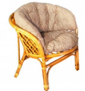 Кресло Багама, подушки светлые полные шенил (Мёд) в Когалыме - kogalym.ok-mebel.com | фото 1