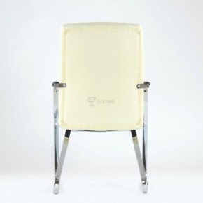 Кресло Barneo K-25 для посетителей и переговорных (хром, бежевая экокожа) в Когалыме - kogalym.ok-mebel.com | фото 3