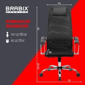 Кресло BRABIX PREMIUM "Ultimate EX-800" хром, плотная двойная сетка Х2, черное, 532911 в Когалыме - kogalym.ok-mebel.com | фото 6