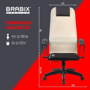 Кресло BRABIX PREMIUM "Ultimate EX-800" пластик, плотная двойная сетка Х2, черное/бежевое, 532916 в Когалыме - kogalym.ok-mebel.com | фото 6