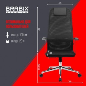 Кресло BRABIX PREMIUM "Ultimate EX-801" хром, плотная двойная сетка Х2, черное, 532917 в Когалыме - kogalym.ok-mebel.com | фото 7