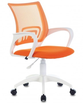 Кресло BRABIX "Fly MG-396W", пластик белый, сетка, оранжевое, 532401, MG-396W_532401 в Когалыме - kogalym.ok-mebel.com | фото
