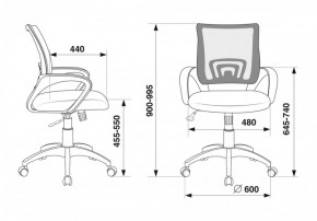 Кресло Бюрократ CH-695N/DG/TW-11 серый TW-04 черный TW-11 в Когалыме - kogalym.ok-mebel.com | фото 4