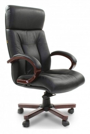 Кресло для руководителя Chairman 421 черный/орех темный, черный в Когалыме - kogalym.ok-mebel.com | фото