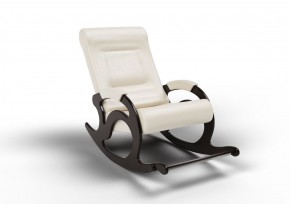 Кресло-качалка Тироль 12-К-КР (экокожа/венге) КРЕМ в Когалыме - kogalym.ok-mebel.com | фото