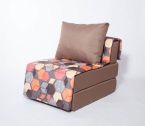 Кресло-кровать бескаркасное Харви (коричневый-геометрия браун) в Когалыме - kogalym.ok-mebel.com | фото
