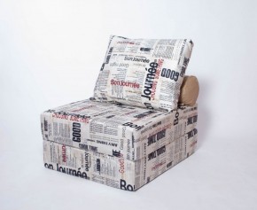 Кресло-кровать-пуф бескаркасное Прайм (Газета) в Когалыме - kogalym.ok-mebel.com | фото