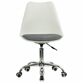 Кресло стул BRABIX "Eames MG-310 CH", хром, пластик белый, ткань серая, 532924 в Когалыме - kogalym.ok-mebel.com | фото