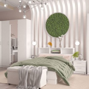 Кровать 1400 Париж с настилом (Белый тиснение) в Когалыме - kogalym.ok-mebel.com | фото 3