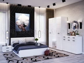 НЭНСИ NEW Кровать 1,4 м (Белый глянец холодный/Белый) в Когалыме - kogalym.ok-mebel.com | фото 2