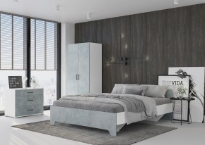 Кровать 1,6 VICTOR + основание (Белый-Бетон) в Когалыме - kogalym.ok-mebel.com | фото 4