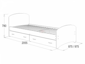 Кровать-6 одинарная с 2-мя ящиками (800*2000) в Когалыме - kogalym.ok-mebel.com | фото 2