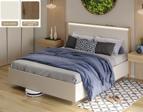 Кровать (Бело-серый U775 ST9/Дуб Галифакс Табак) 1600 в Когалыме - kogalym.ok-mebel.com | фото