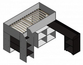 Кровать-чердак "Теремок-2" Дуб молочный/Розовый в Когалыме - kogalym.ok-mebel.com | фото 2