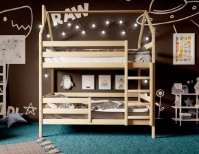 Кровать-домик двухъярусная 80*160 без покраски в Когалыме - kogalym.ok-mebel.com | фото 2