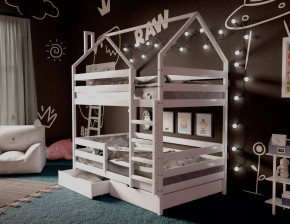 Кровать-домик двухъярусная 80*190 Белый в Когалыме - kogalym.ok-mebel.com | фото