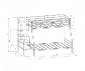 Кровать двухъярусная "Толедо-1" Черный/Венге в Когалыме - kogalym.ok-mebel.com | фото 2