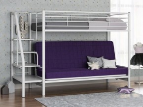 Кровать двухъярусная с диваном "Мадлен-3" (Белый/Фиолетовы) в Когалыме - kogalym.ok-mebel.com | фото 1