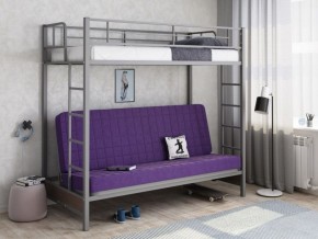 Кровать двухъярусная с диваном "Мадлен" (Серый/Фиолетовый) в Когалыме - kogalym.ok-mebel.com | фото 1