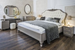 Кровать Мокко 1600 с мягким изголовьем + основание (серый камень) в Когалыме - kogalym.ok-mebel.com | фото