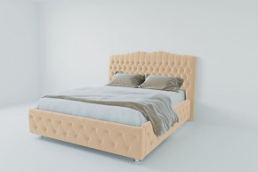 Кровать Нягань с ПМ 1600 (экокожа бежевая) в Когалыме - kogalym.ok-mebel.com | фото 2