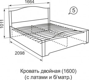 Кровать с латами Виктория 05 в Когалыме - kogalym.ok-mebel.com | фото 2