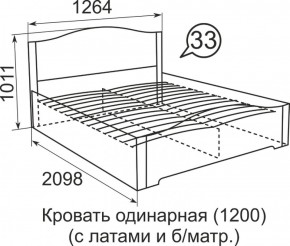 Кровать с латами Виктория 1200*2000 в Когалыме - kogalym.ok-mebel.com | фото 4