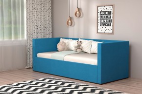 Кровать с ПМ (арт.030) (с/м 900*2000мм) (б/матр), ткань синяя в Когалыме - kogalym.ok-mebel.com | фото