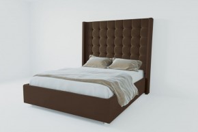 Кровать Венеция ЛЮКС с ПМ 1400 (экокожа коричневая) в Когалыме - kogalym.ok-mebel.com | фото 2