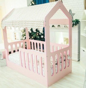 Кровать-домик без ящика 800*1600 (Розовый) в Когалыме - kogalym.ok-mebel.com | фото