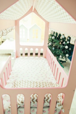 Кровать-домик без ящика 800*1600 (Розовый) в Когалыме - kogalym.ok-mebel.com | фото 3