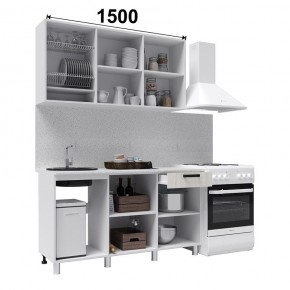 Кухня ДИОР 1500 (Белый/Дуб Крафт белый) в Когалыме - kogalym.ok-mebel.com | фото 2
