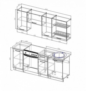 Кухонный гарнитур Антрацит 2000 (Стол. 26мм) в Когалыме - kogalym.ok-mebel.com | фото 2