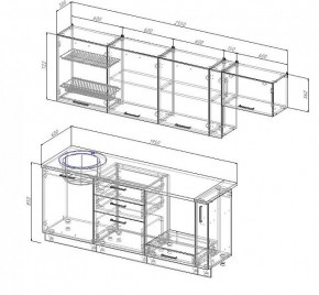 Кухонный гарнитур Антрацит 2550 (Стол. 38мм) в Когалыме - kogalym.ok-mebel.com | фото 3