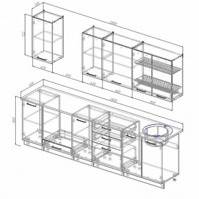 Кухонный гарнитур Антрацит 2800 (Стол. 26мм) в Когалыме - kogalym.ok-mebel.com | фото 2