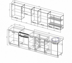 Кухонный гарнитур Антрацит 3000 (Стол. 26мм) в Когалыме - kogalym.ok-mebel.com | фото 2