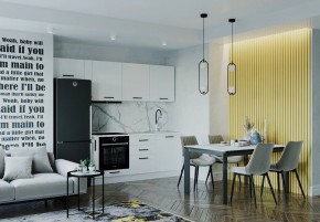 Кухонный гарнитур Белый Глянец 2550 (Стол. 38мм) в Когалыме - kogalym.ok-mebel.com | фото