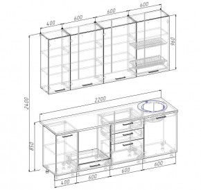 Кухонный гарнитур Дели 2200 (Стол. 26мм) в Когалыме - kogalym.ok-mebel.com | фото 2