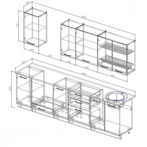 Кухонный гарнитур Графика 2800 (Стол. 26мм) в Когалыме - kogalym.ok-mebel.com | фото 2