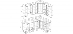 Кухонный гарнитур Меренга 2200*1600 h950 (Стол. 26мм) в Когалыме - kogalym.ok-mebel.com | фото 2