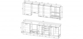 Кухонный гарнитур Меренга 3000 h950 (Стол. 38мм) в Когалыме - kogalym.ok-mebel.com | фото 2
